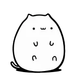 White Animated Cat @stickersb2b telegram stickers