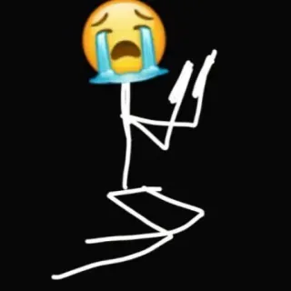 😭 Emoji, Pianto, Omino stilizzato, Triste, Implorante, Supplicante telegram sticker