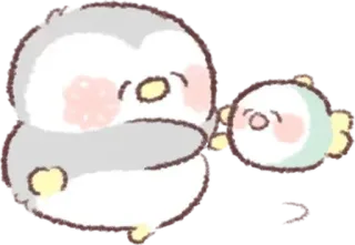 🐧 chim cánh cụt, cá, dễ thương, động vật telegram sticker