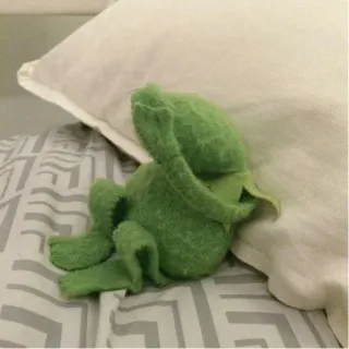 🤭 Kermit rana, marioneta, kermit, triste, verde telegram sticker