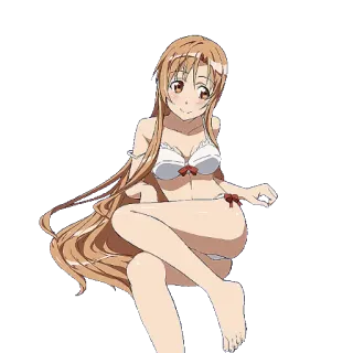 😊 Asuna Yuuki Sword Art Online อนิเมะ, ตัวละคร, ผู้หญิง, ชุดว่ายน้ำ, มังงะ telegram sticker