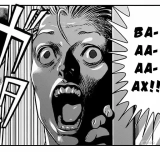 😱 BA-AAAAAX!! scream, fear, panic, manga, anime, shock whatsapp sticker