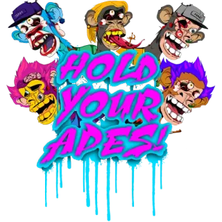 ✊ HOLD YOUR APES! mono, nft, mono, cripto, hold whatsapp sticker