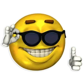 👍 이모지, 멋짐, 선글라스, 좋아요, 스마일리, 긍정적, 좋음 whatsapp sticker