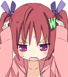 😧 anime, girl, cute, cartoon, angry telegram sticker