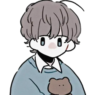 🌨 Kartun, Ilustrasi, Anak laki-laki, Karakter, Lucu, Boneka beruang telegram sticker