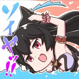🏊‍♀ ツイイイイ Anime, Kreskówka, Kocia dziewczyna, Japoński, Słodkie, Ilustracja telegram sticker