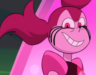 😈 Spinel Steven Universe cartoon, animated, pink, villain, character, Spinel whatsapp sticker