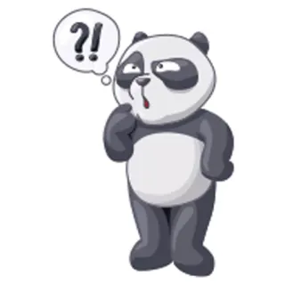 🙀 panda, question, thinking, curious, animal, cartoon telegram sticker