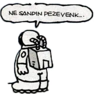 👩‍🚀 NE SANDIN PEZEVENK... 만화, 우주 비행사, 불쾌한, 욕설, 우주 telegram sticker