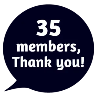 😵 35 members, Thank you! obrigado, membros, celebração, conquista, marco telegram sticker