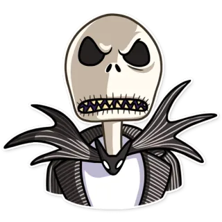 😡 Jack Skellington The Nightmare Before Christmas скелет, хэллоуин, тим бертон, дисней, фильм, кошмар перед рождеством telegram sticker