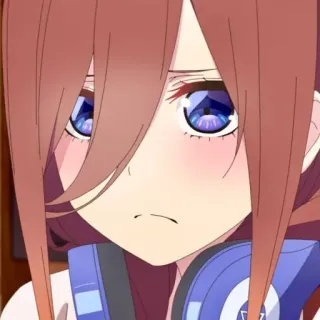 🌿 Miku Nakano The Quintessential Quintuplets Anime, Mangá, Fones de ouvido, Triste, Garota whatsapp sticker