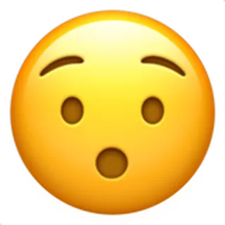 😯 이모티콘, 놀란, 얼굴, 노란색 telegram sticker