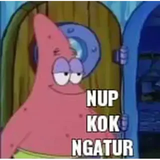 😌 Patrick Star Spongebob Squarepants NUP KOK NGATUR spongebob, patrick, meme, cartoon telegram sticker