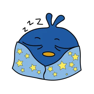 😴 ZZZ durmiendo, dormilón, lindo, dibujos animados, estrellas, manta, zzz whatsapp sticker