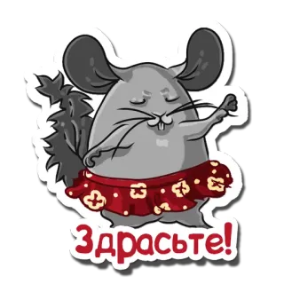 👋 Здрасьте! Cincillà, Cartone animato, Ciao, Animale, Adesivo whatsapp sticker