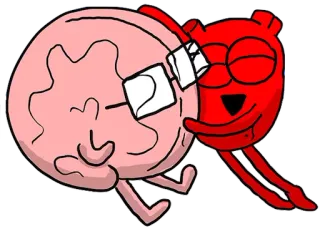 ❤ otak, jantung, kartun, anatomi, cinta, imut, pelukan whatsapp sticker