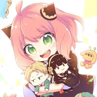 🤗 Anya Forger Spy x Family Anime, Carino, Fanart, Anya, Spy x Family, Chibi telegram sticker