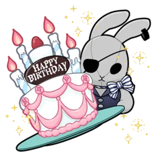 🎂 HAPPY BIRTHDAY birthday, cake, bunny, candle, celebration, happy telegram sticker