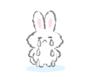 🛒 triste, lapin, lapin, pleurs, larmes, émotionnel telegram sticker