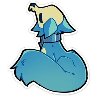 🫤 động vật, sinh vật, quái vật, màu xanh dương, phim hoạt hình, nhãn dán, lông lá telegram sticker