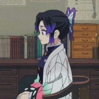 ⭐ Shinobu Kocho Demon Slayer Shinobu Kocho, Demon Slayer, anime, manga, butterfly, girl whatsapp sticker