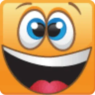 😃 表情符号, 微笑, 快乐, 卡通, 正方形 telegram sticker