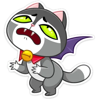😫 Katze, Vampir, Cartoon, Halloween, Sticker, Tier, Süß, Monster telegram sticker