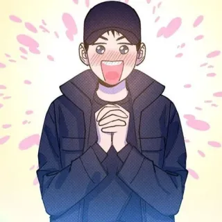 ➖ happy, excited, anime, manga, cute, blush, joyful telegram sticker