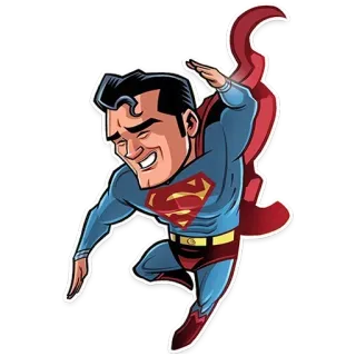👍 Superman 슈퍼히어로, 비행, 만화, 코믹, 남자 telegram sticker