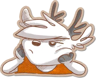 😑 олень, милый, мультик, животное, сонный, скучающий telegram sticker