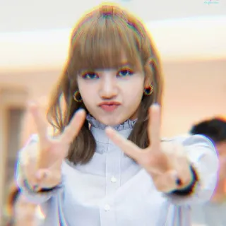 🐳 Lisa kpop, lisa, blackpink, friedenszeichen, promi telegram sticker