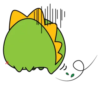 😞 динозавр, мультфильм, милый, зеленый, животное, наклейка telegram sticker