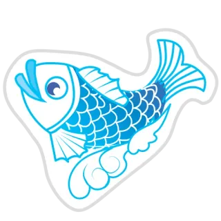 🐟 fish, blue, animal, water, sea, ocean telegram sticker
