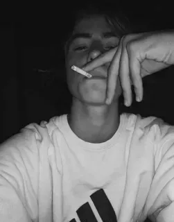 🙂 teen, cigarette, smoking, portrait, young adult, black and white telegram sticker
