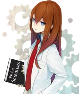 👩‍🔬 F# for Scientists anime, scienziato, programmazione, F#, libro, ragazza, camice da laboratorio, cravatta rossa whatsapp sticker