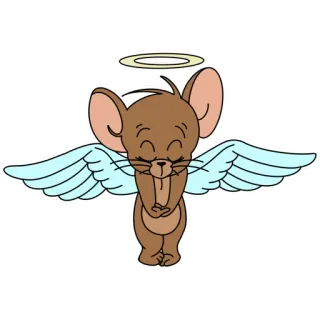 😇 Jerry Mouse Tom and Jerry topo, cartone animato, angelo, carino, aureola, ali telegram sticker