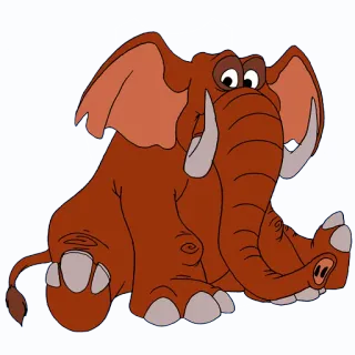 😰 elefante, animal, desenho animado, sentado, fofo telegram sticker