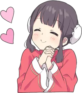😍 anime, girl, hearts, cute telegram sticker