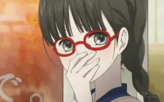 😳 Anime, Garota, Óculos, Rubor, Fofa, Tímida telegram sticker