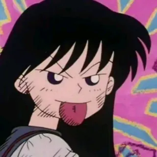 🌈 anime, cartoon, tongue, face, funny, expression telegram sticker