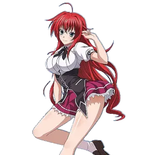 😸 Rias Gremory High School DxD Anime, cabelo ruivo, Fantasia, Demônio, Waifu telegram sticker