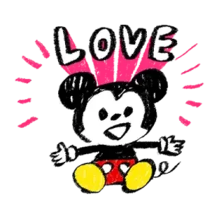 ❤ Mickey Mouse LOVE Cartone animato, Amore, Carino, Topo, Disney whatsapp sticker