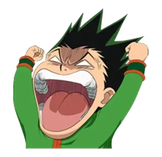 😡 Gon Freecss Hunter x Hunter anime, cartoon, gon freecss, hunter x hunter, excited, angry, shonen telegram sticker