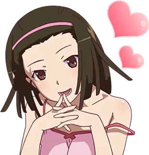 ❤ Anime, Gadis, Imut, Cinta, Hati telegram sticker