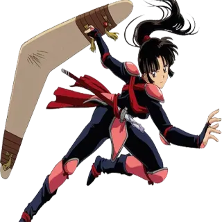 🙁 Sango InuYasha Anime, Bumerán, Sango, Inuyasha, Demon Slayer, Arma whatsapp sticker