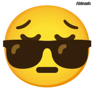 🕶️ Abinesh 絵文字, サングラス, 黄色, かっこいい, 悲しい telegram sticker