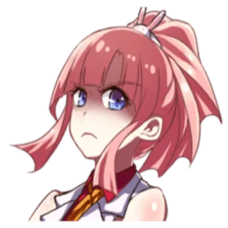 😒 Anime, Mädchen, Wütend, Pinke Haare, Cartoon whatsapp sticker