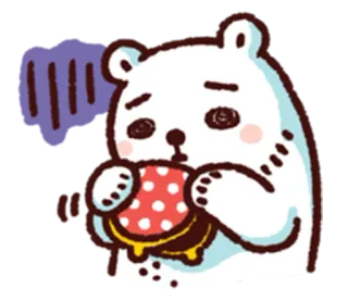 😨 곰, 먹는, 만화, 귀여운, 음식, 동물, 귀여움 telegram sticker